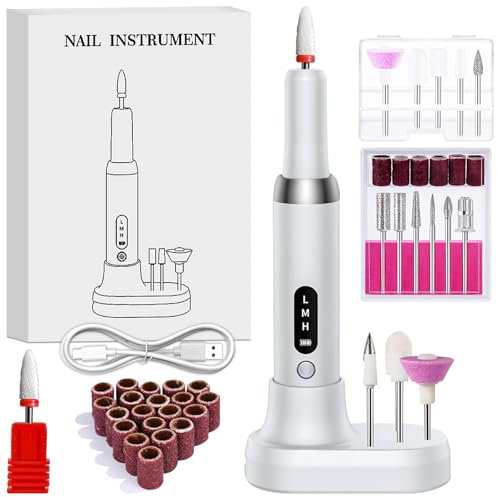 Ponceuse pour Ongles Professionnel sans Fil, 15000RPM Lime a Ongle Electrique Portable Rechargeable pour Les Ongles en Acrylique et en Gel, Manucure Pedicure Puissantes Salon Maison,Rose