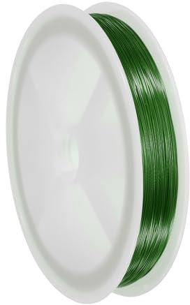sourcing map 30 Gauge(0.3MM) Copper Wire for Jewelry Making Tarnish Resistant Beading Wire for Jewelry Making Crafts Supplies, Green,152M