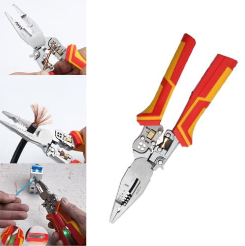 8 in 1 Multifunctional Wire Stripper,Electrician Wire Crimper Peeler Pliers Cables Stripping with Electricity Measurement Function,Wire Crimping Tool for Stripping,Cutting