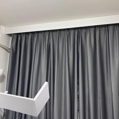 WhamtL Gardinenstange Weißes Vorhang-Besatzpaneel Ohne Schiene, Wohndekor-Vorhang-Leisten-Deckenmontage, Vorhang-Besatzkasten für Fenster/Jalousie/Rollo(2.8m (9.2ft))