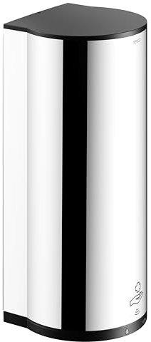 KEUCO PLAN Distributeur de désinfectant à capteur pour désinfection liquide et gel désinfectant, indicateur de niveau à LED, 14987010037, Couleur: chromé/noir