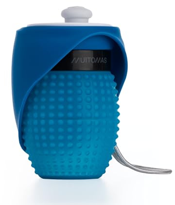Muitomas, Borraccia per Cani Portatile e AntiPerdite, Compatta e Leggera, Capacità di 350 ml, Colore Blu Ottanio