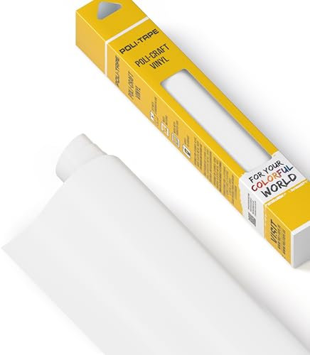 POLI-CRAFT Vinyl Klebefolie (REMOVABLE) - selbstklebende Plotterfolie für DIY-Projekte, Weiß matt, 30,5 cm x 183 cm