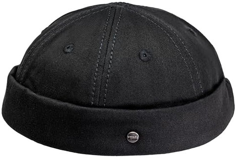 WEROR Dockercap Herren – Fischermütze Seemannsmütze Dockermütze - Mütze aus Baumwolle - Strickmütze – WEROR-450.1 (Schwarz, Einheitsgröße)