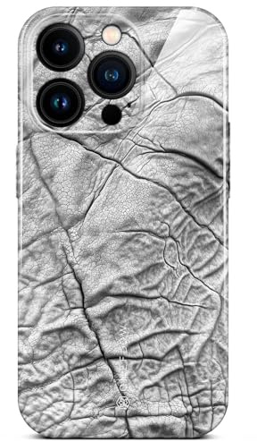 ONEFLOW Wild Cover für iPhone 16 Pro Hülle mit Animal Print, Designer Case Handy Schutzhülle mit Kameraschutz, Tiere Muster Hardcase dünne Handyhülle, Mystic Elephant Grau