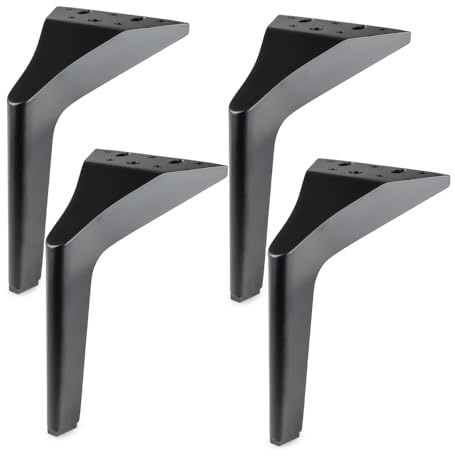 woplus Möbelfuß 180 mm Metall schwarz matt – Sofa Bein, Tischbein, Bettfuß, Schrankfuß [4er Set]