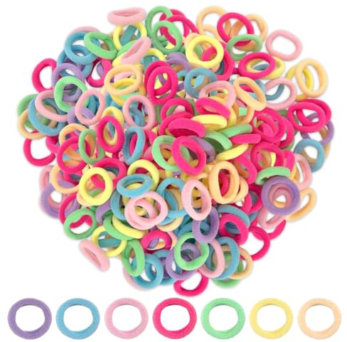 IGXX 500 elastici capelli bebè, cotone senza cuciture, per bambine