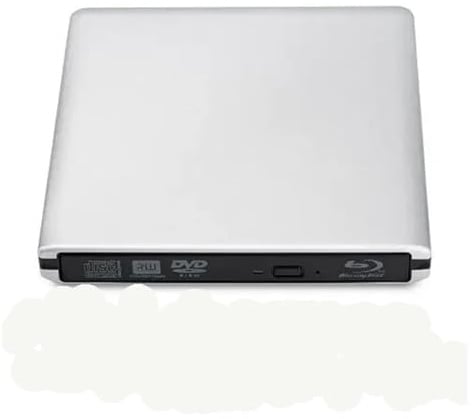 Graveur Blu-Ray UHD 4K USB 3.0 Externe, Lecteur/graveur DVD Optique, Lecteur Blu-Ray 3D Rapide et Pratique(Silver,4K Playback)