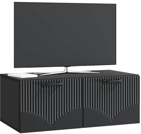 vidaXL Wandmontierter TV-Schrank Schwarz 78,5 x 41 x 30 cm, Moderner Wohnbereich, Rechteckiger Wandschrank, Viel Stauraum, Schlichtes Design für die Haushaltsorganisation