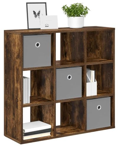 vidaXL Sideboard mit Schubladen Geräucherte Eiche 73,5 x 24 x 69,5 cm, Wohnzimmer Sideboard, moderner Stauraum, viel Platz zum Organisieren, Robustes freistehendes Möbelstück