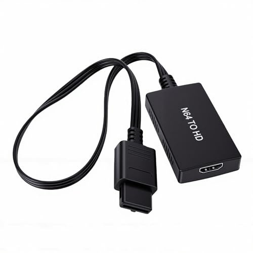 Sxhlseller Convertidor N64 a HDMI, Adaptador HDMI con Salida 720P 1080P, Conmutador de Relación de Aspecto 4:3 16:9, Plug and Play, para Consola N64 a Proyector de Monitor HDTV