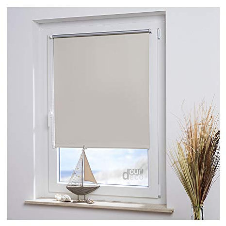 ourdeco Mini-Rollo Thermobeschichtung, 080 x 210 Creme, verdunkelnd, energiesparend