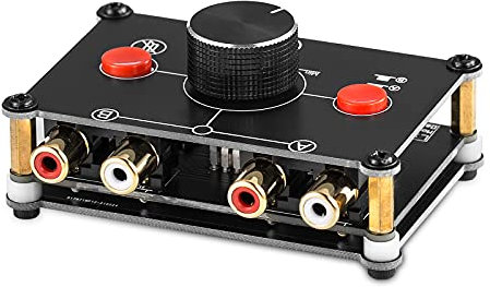 Nobsound Little Bear MC1022 Mini 2(1)-IN-1(2)-OUT RCA Stereo Audio Switcher Passive Selector Splitter Box (Black (RCA Version))