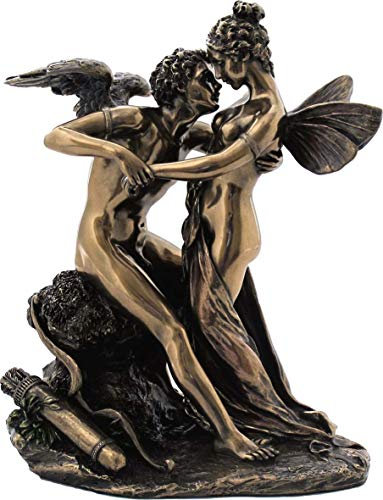 griechische Statue Eros/Amor und Psyche/Seele (Dekorative Bronzestatue 17,5cm)