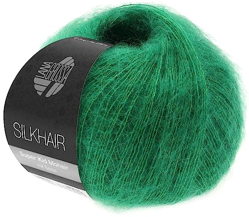 LANA GROSSA Silkhair | Feines Lace-Garn aus Superkid Mohair mit Seide | Handstrickgarn aus 70% Mohair (Superkid) & 30% Seide | 25g Wolle zum Stricken & Häkeln | 210m Garn FB 156