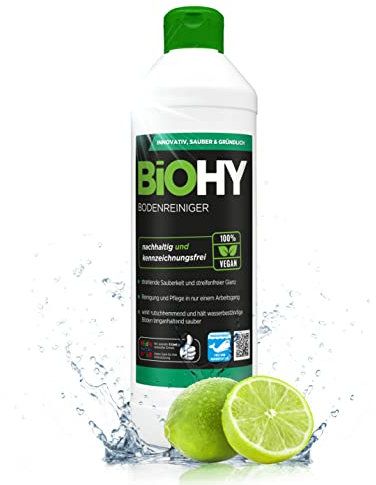 BiOHY Bodenreiniger (500 ml) | Konzentrat für alle Reinigungsgeräte und alle Hartböden | angenehmer Geruch und streifenfreie Reinigung | ideal für Laminat, PVC & Stein | Bio Konzentrat
