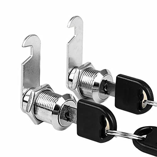SHULLIN 2 Pack Security Mailbox Lock Cupboard Cabinet Door Locks 18x16mm Cabinet Drawer Security Cam Lock Lockers Cupboards Door Letter Box Locks with 4 Keys for File Wardrobe Office Computer Desk