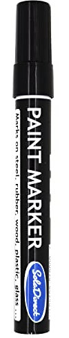 SolaDirect Black Permanent Marker Pen, Bullet Tip 2.5 mm Point, Oil Based Paint, Multi-Surface, Work on Stone, Leather, Fabric, Plastic, Rubber, Glass, Cardboard