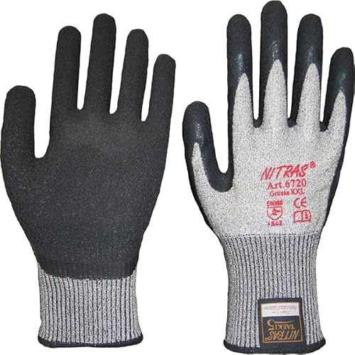Nitras 6720-XXXL TAEKI 5 Schnittschutz Handschuh, Latex Beschichtung, XXXL(11) Größe