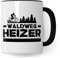 Pagma Druck Mountainbike Tasse Kaffeetasse 330 ml Keramik Geschenk für Mountainbiker Mountainbikerin Mtb Becher (Weiß & Schwarz)