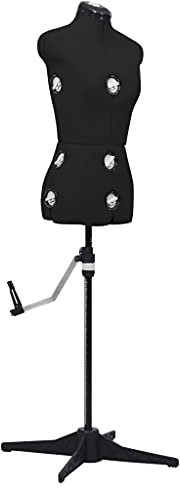 vidaXL Schneiderpuppe Verstellbar Weiblich Schneiderbüste Schaufensterpuppe Torso Mannequin Damenbüste Schaufensterfigur Schwarz S Größe 33-40
