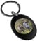 Personalised Oval Keyring with Shopping Trolley Coin - Black
