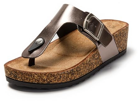 JOMIX Sandales Femme Mules Femmes Chaussons d'été Tongs Femme Claquette Femme Réglable d'été Confortables pour Maison Piscine Plage (Métallique, 39)