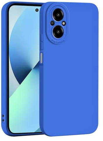 ILING Liquide Silicone Coque pour Oppo Reno 8 Lite 5G / Oppo Reno 7 Lite, Simple Couleur Unie Très Mince Mat Élégant Housse, Doux TPU Bumper Antichoc Anti-Rayures Femme Étui (Bleu foncé)