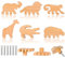 Whaline 6pc Wood Safari Animal Dresser Knobs with Screws - Cute Jungle Animal Shaped Natural Wooden Furniture Knobs for Nursery Drawer Handles