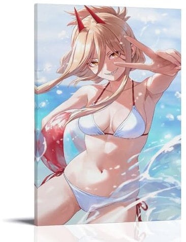 MNIJKDF Chainsaw Man Role Power Poster Decorative Painting Canvas Wall Art Living Room Poster Bedroom Painting 20 x 30 Inch (50 x 75 cm)