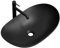 EMKE Aufsatzwaschtisch, oval, 61,5 × 36 × 15,5 cm, Keramikwaschbecken für Badezimmer und Gäste-WC, Mini-Waschbecken, klein, mattschwarz