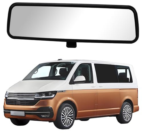 Innenrückspiegel Ersatz für VW T5/T6/T6.1/T7 2003-2024/Caddy 2003-2024, Large Vision Weitwinkel Flacher Spiegel, 3B0857511G Innenspiegel Auto (Schwarz)