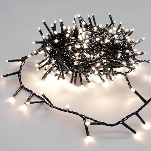 LED Lichterkette kalt weiß inkl. Netzstecker Deko Garten Beleuchtung für Innen und Außen - stimmungsvolle Beleuchtung in Haus und Garten (8,92 cm / 80 LED)