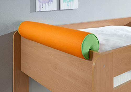 Froschkönig24 Nackenkissen Nackenrolle für Spielbett Hochbett Etagenbett Grün/Orange