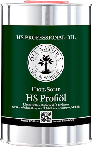 OLI-Natura High-Solid Profi-Öl - 1 Liter - Parkett-Öl für stark strapazierte Holzflächen, farblos, matt