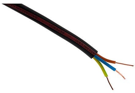 Zenitech - Cable de Alimentación Eléctrica U1000R2V 3G1,5mm² - Funda de PVC Resistente - Para Instalación Interior o Exterior - Protección Fiable contra Riesgos - Negro - Longitud 10m