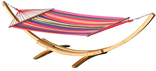 410cm XXL Hängemattengestell Natur-NEGRIL aus Holz Lärche mit Stab Hängematte von AS-S