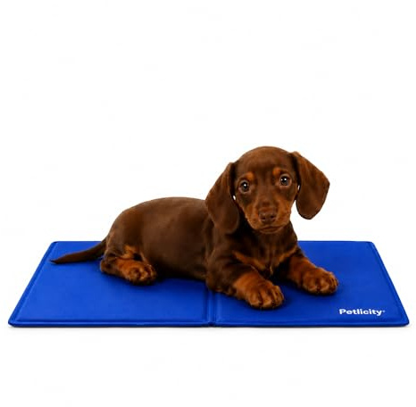 Petlicity Dog Cooling Mat 40x30cm - Self Cooling Gel Cooling Mat for Dogs and Cats - Portable and Easy to Clean Cool Mat for Dogs for Beds, Travel and Warm Weather (Small)