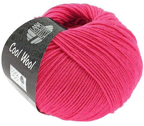 LANA GROSSA Cool Wool Uni | Extrafeine Merinowolle waschmaschinenfest und filzfrei | Handstrickgarn aus 100% Schurwolle (Merino extrafein) | 50g Wolle zum Stricken & Häkeln | 160m Garn FB 2043