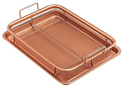 Tubayia Aluminio Rectangular Bandeja de Horno Molde Sartén para Horno microondas con Cesta