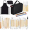 Clay Sculpting Tools,YZNlife Set of 30 Pottery Tools Clay Modelling Tools Kit Wood Clay Carving Tools Set with Storage Bag,Apron and Sleeves for Adults Beginners Pottery Ceramics Sculpture,Carving