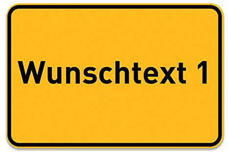 PrintPlanet® Ortsschild mit eigenem Text oder Namen personalisiert – Schild aus 5 mm PVC Kunststoff – Größe 420 mm x 280 mm - Variante 1