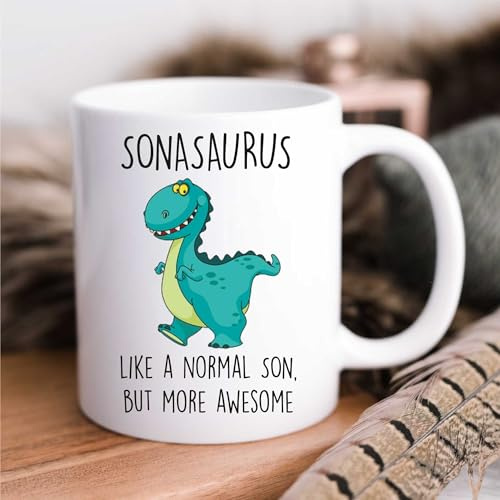 60 Second Makeover Limited Sonasaurus Mug Son Dinosaur Fathers Day Funny Mug Present Birthday Christmas