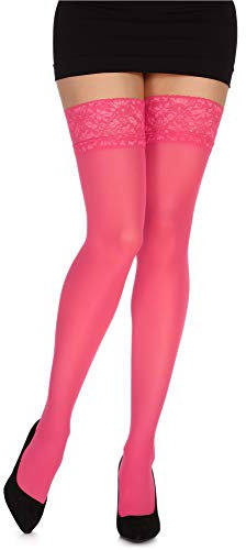 Bellivalini Collant Autoreggenti Microfibra Donna 40 DEN BLVFI1011 (Fucsia, XS/S (Taglia Produttore: 1/2))