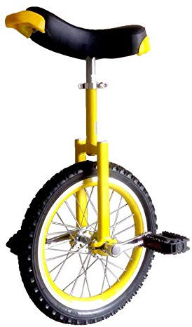 Einrad,Verstellbar Konturiert Ergonomischer Sattel Rutschfest Mountain Tire Balance Fahrrad üBung Onlyone Rad FüR AnfäNger Kinder Teenager / 20 Zoll/Gelb