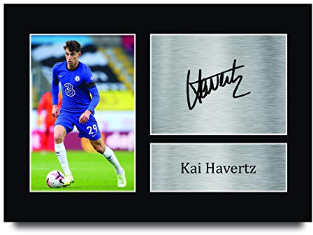 HWC Trading A4 Kai Havertz Presents gedrucktes Autogramm Bild für Fans und Fans – A4