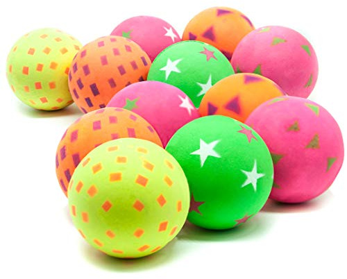 Pet Touch 12x Dog Balls – 6cm Rubber Ball – Sponge, HIGH BOUNCE, Floating, Rolling, Fetch Play, Interactive Toys – Used with Ball Launchers Toy – Ideal for Small and Medium Dogs (12 Balls)