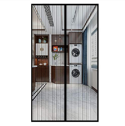 Moustiquaire de Porte Magnétique, Automatiquementfermé, Moustiquaire Porte sans Percer pour Couloirs, Black, (31x78inch)80x200cm