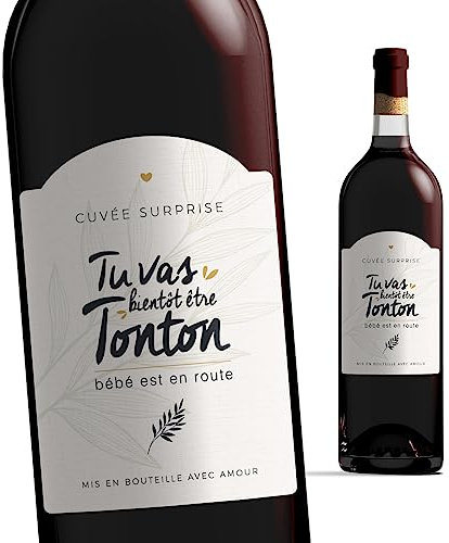 Manahia étiquette bouteille tonton - Tu vas bientôt être tonton - bébé est en route - étiquette vin annonce naissance - futur tonton - future tata - annonce grossesse tonton - surprise tonton