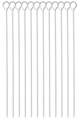 HONSHEN 35,6 cm lange quadratische Schaschlikspieße aus Edelstahl, 12 Stück (Grillspieße quadratisch, 35,6 cm - 12 Stück)